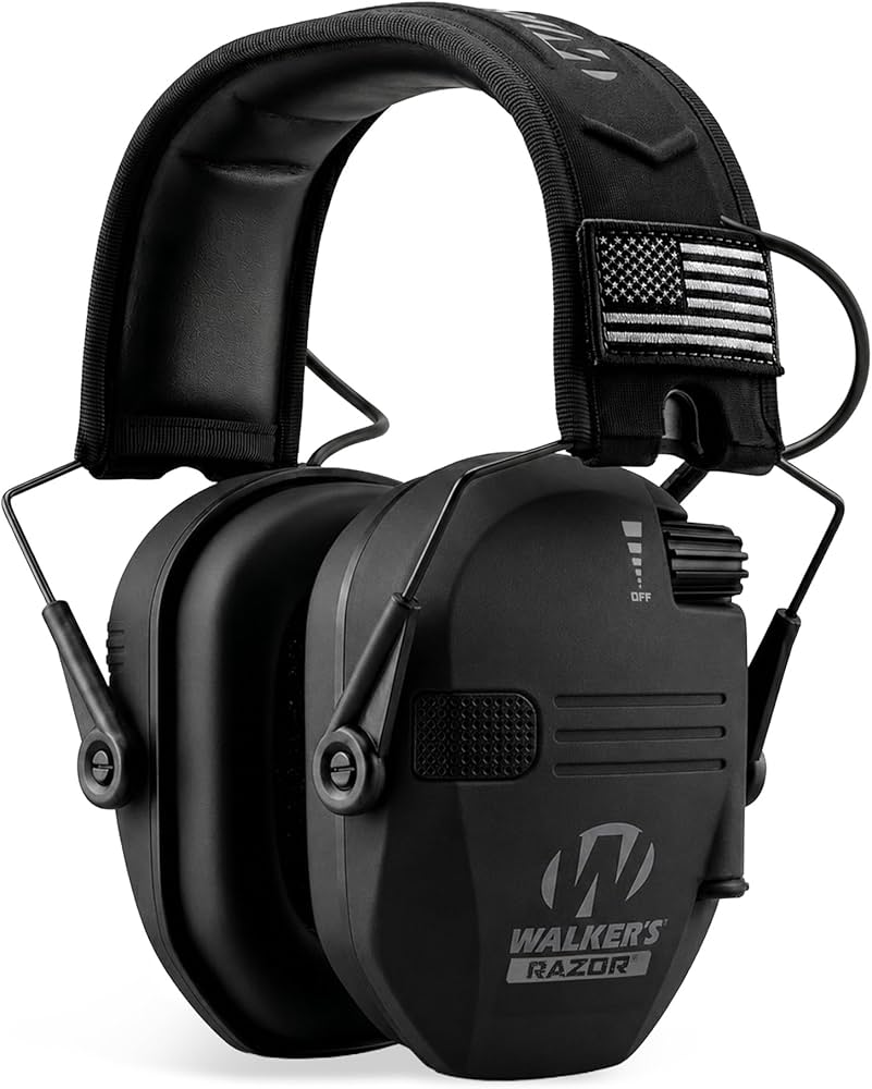 Walker's Razor Electronic Hearing Protection Earmuffs – Compact Folding Sound Protection