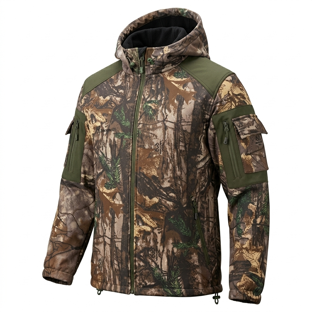 Camo hunting Hooded Jacket – Woodland Edition