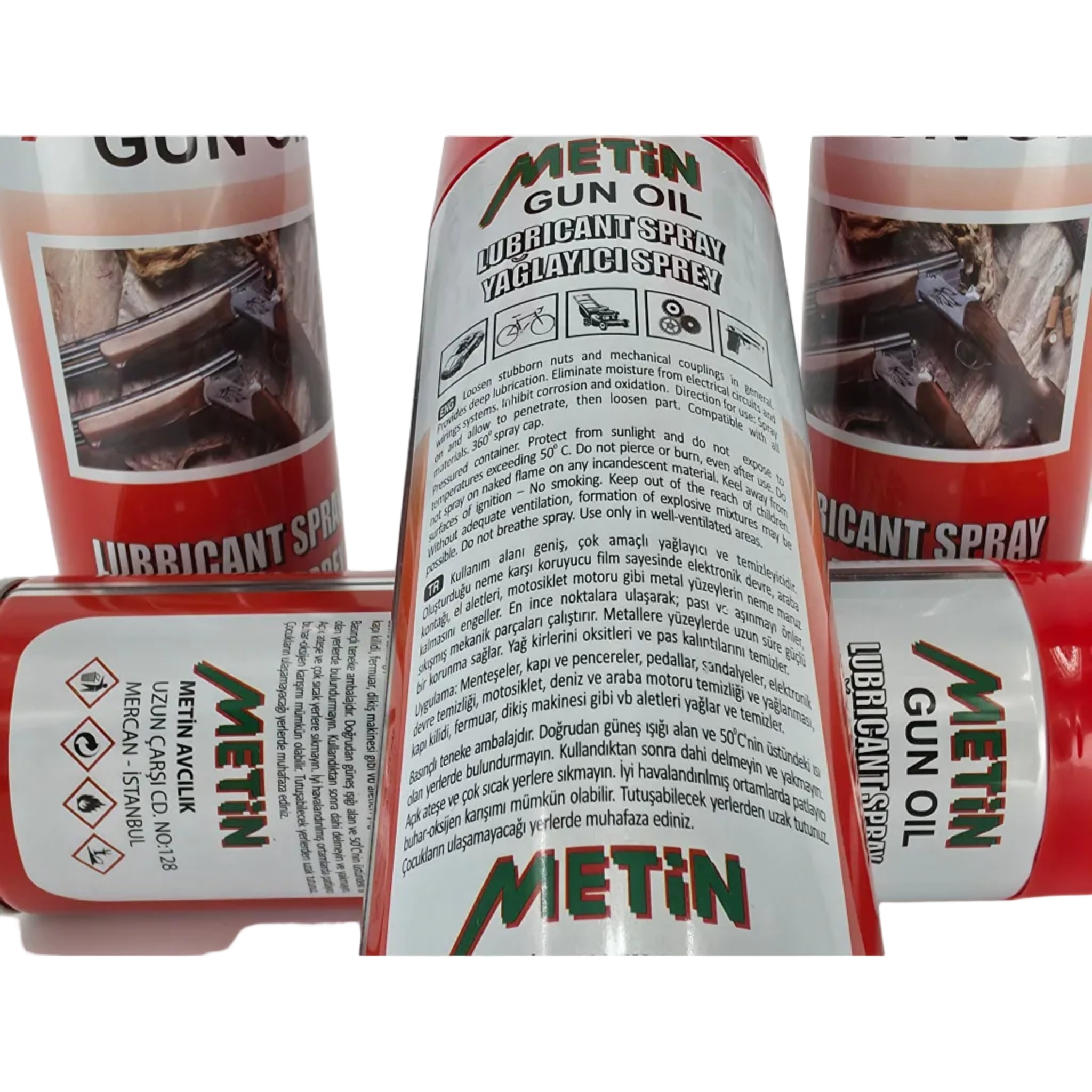 METIN Gun Oil Lubricant Spray – 200ml Multi-Purpose Cleaning & Protection