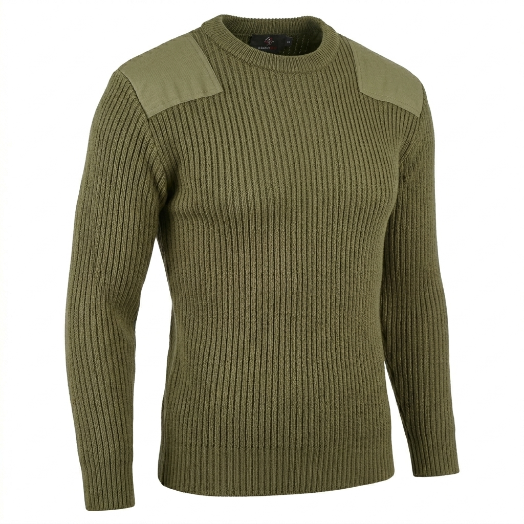 Tactical Ribbed Knit Sweater – Beige Edition